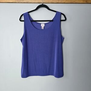 Easywear by Chico's Purple Scoop Neck Tank Top Size XL